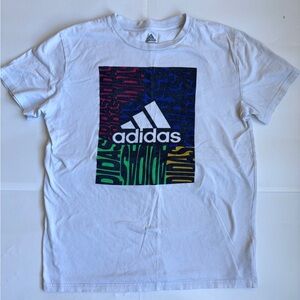Mens Classic Adidas White 
Casual Athletic Tee Size Large